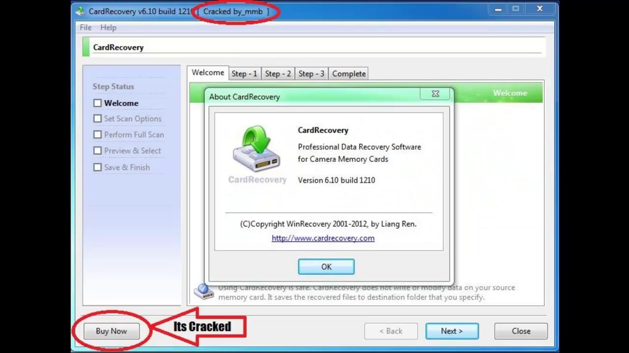 Memory card recovery with click v 3.60.1012